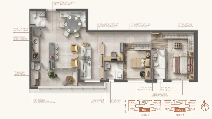 Layout ampliado 88m²